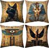 4Pcs Gold Green Leaf Cushion Covers, Modern Botanical Pillow Cases For Sofa Bedroom Living Room Home Decor 45X45Cm