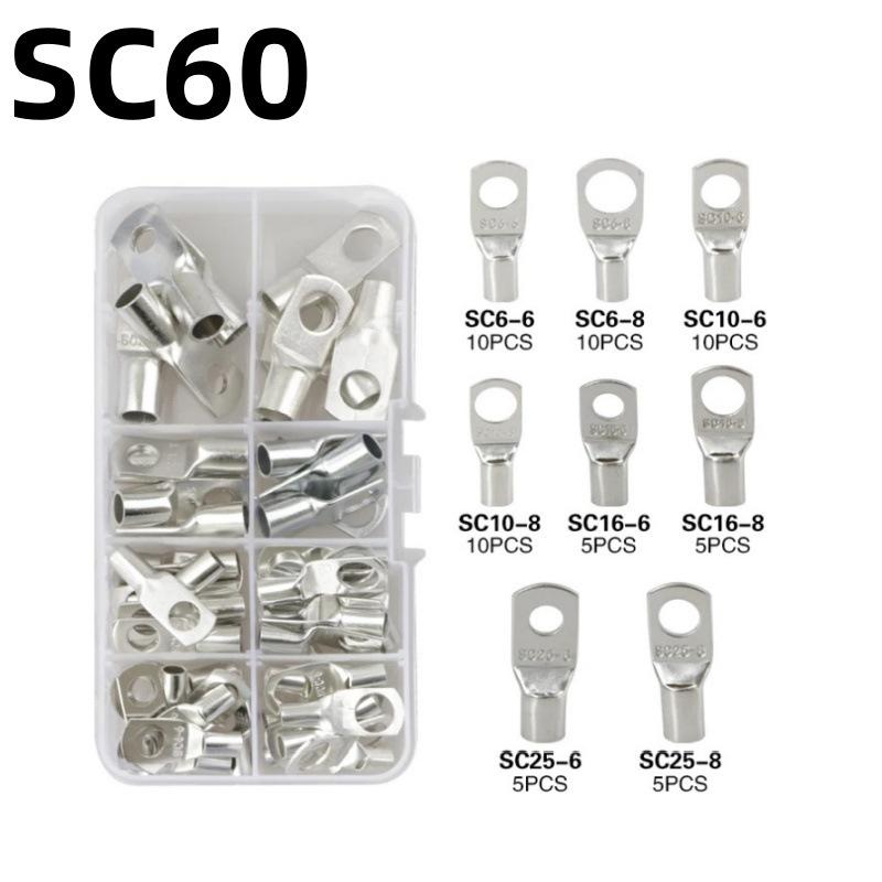 Copper Tube Terminals Set: 80-SC Series, 160-Piece Peep Hole SC6-25 Boxed