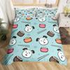 Cartoon Sushi Food Duvet Cover Twin For Kids Teen Microfiber Japanese Cuisine Bedding Set Kawaii Cat Cherry Blossoms Quilt Cover
