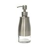 Dispenser di Sapone, Cassa in Acciaio Inossidabile Nichel Spazzolato, Rivestimento Interno in Vetro, Dispenser a Pompa Manuale, Dispenser Ricaricabile per Sapone Liquido per le Mani