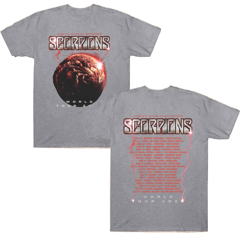 

Scorpions Coming Home Tour 2026 T Shirts Metal Scorpions Cotton Tees Short Sleeve Hard Rock Band T-shirts Round Collar Clothes Anime T-shirt XL сірий