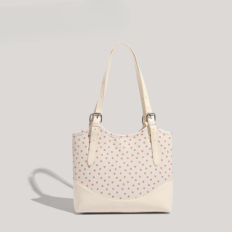 Wucifang Bags Zomer Schattig Meisje Appel Polka Dot Schoudertas Niche Design Sense Commuter Kleine Tote Tas Vrouwen