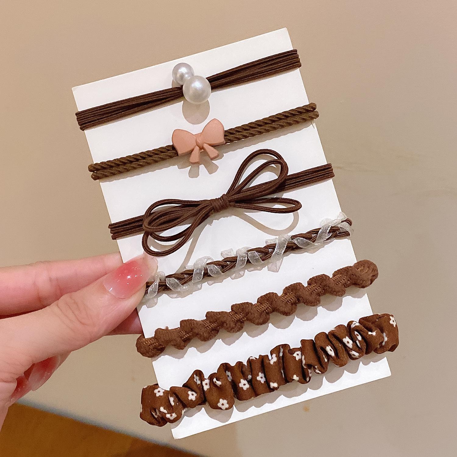 

Six-pack Simple Elastic Hair Band Hair Bun for Women, Durable and Won t Damage Hair. Elastic Hair Tie for Ladies, Hair Accessory.