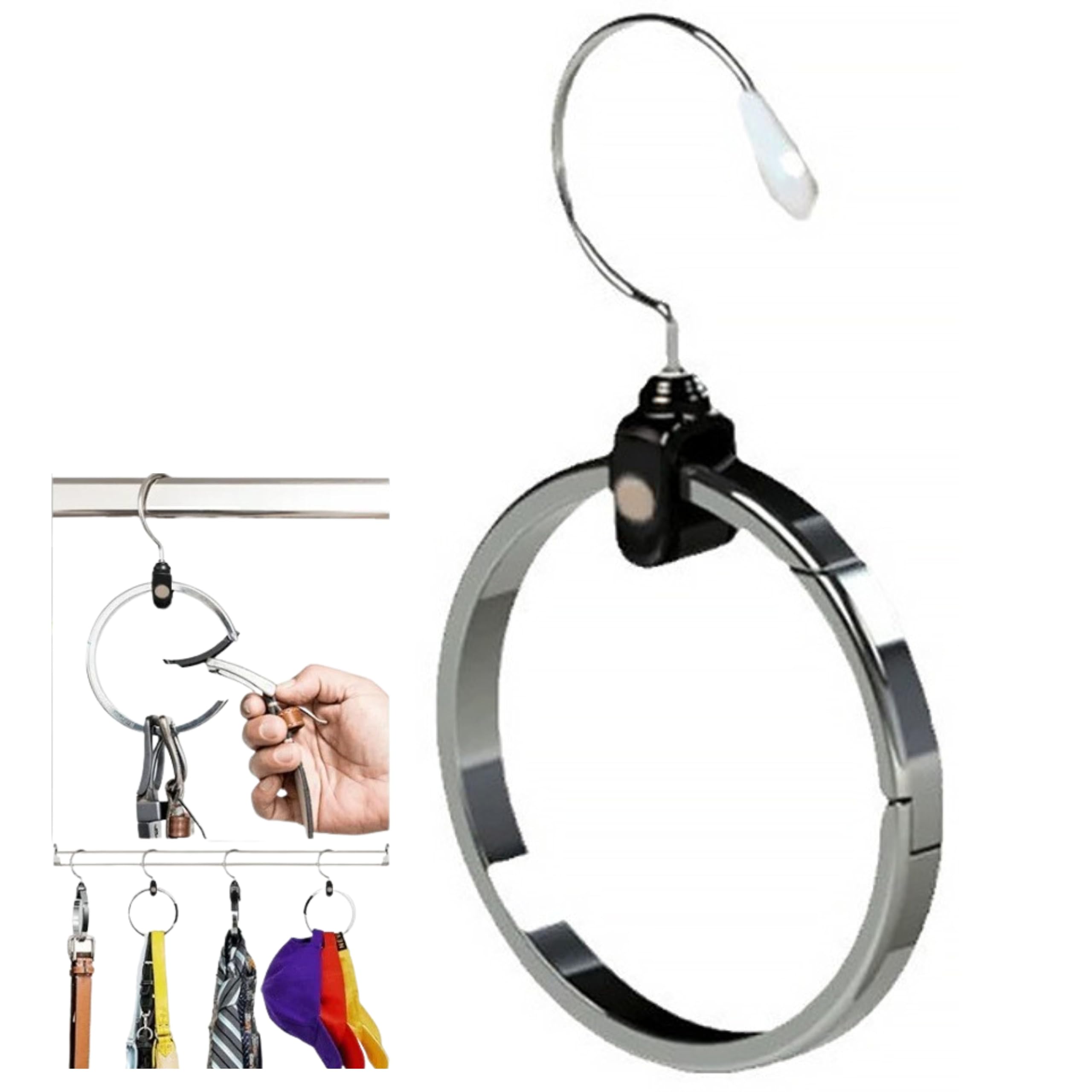 

East Leaf Belt Tie Cap Easy Prevents Shape Round Shape Hanger, Hanger, Bag, Scarf, Storage, Multi-Hanger, Stylish, 360-Degree Rotation, Storage,