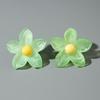 New Spring/Summer Simulation Dyeing Resin Flower Earrings for Women's Jewelry, Fresh and Cute Flower Earrings