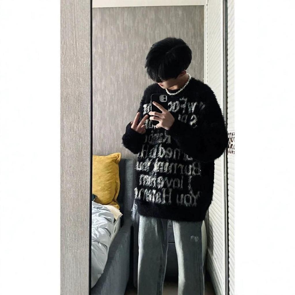 Men's Trendy Casual Loose Knit Sweater – Autumn/Winter High Street Style