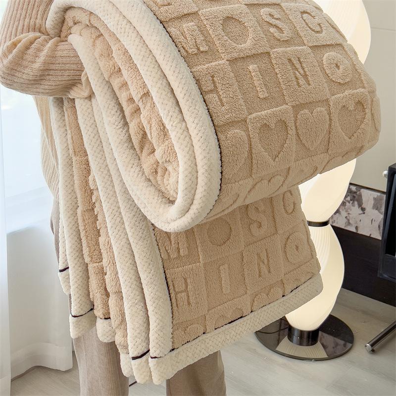 

Solid Color Taffeta Velvet Carved Blanket Thick Double-Sided Plush Multifunctional Blanket Office Nap Quilt Nap Blanket Fleece Blanket 70X100cm 1PCS