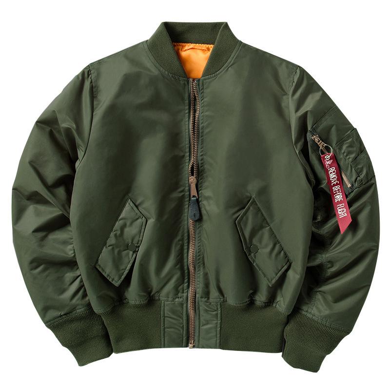 Herren Modische MA1 Bomberjacke: Leichte Lufwaffengrün Jacke für Frühling/Herbst für Paare S black