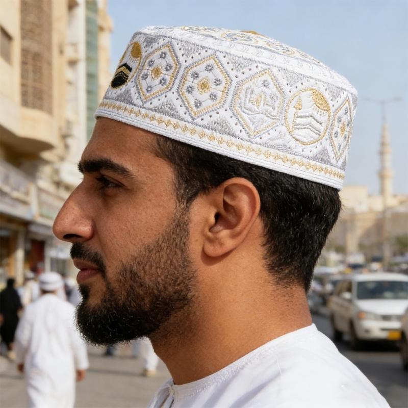 Bestickte jüdische Kippa Totenkopf-Abdeckung Traditionelles Design Leicht für religiöse Zeremonien und den täglichen Gebrauch