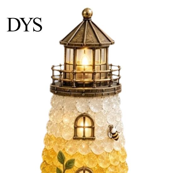 Coastal Inspired Ornaments Sea Glass Lighthouse DIY Kit, 3D Light Up Fragment Art Supplies Craft Lighted Ornament for Adults, Home Table Decoration