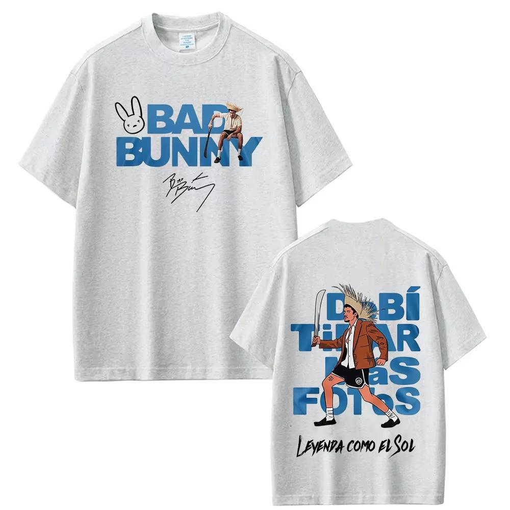 Rapper Bad Bunny Tour Debi Tirar Mas Fotos DTMF Merch T-Shirts Men's Fashion Hip Hop Pop Music Short Sleeve