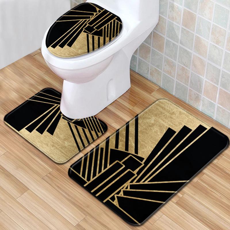 Textured Toilet Three-Piece Floor Mat Bathroom Three-Piece Carpet Doormat