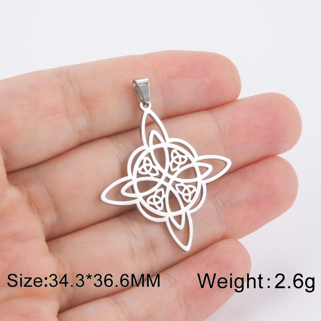 LIKGREAT 1Pcs Witch Celtics Knot Pendant Stainless Steel Wiccan Hanging Charm for Necklace Bracelet Earring Jewelry Making