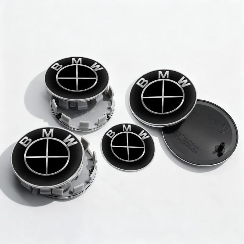 7Pcs Car Front Hood Trunk Logo Steering Wheel Center Sticker Wheel Hub Center Cover Accessories For BMW M X5 E90 E92 E93 F20 F21