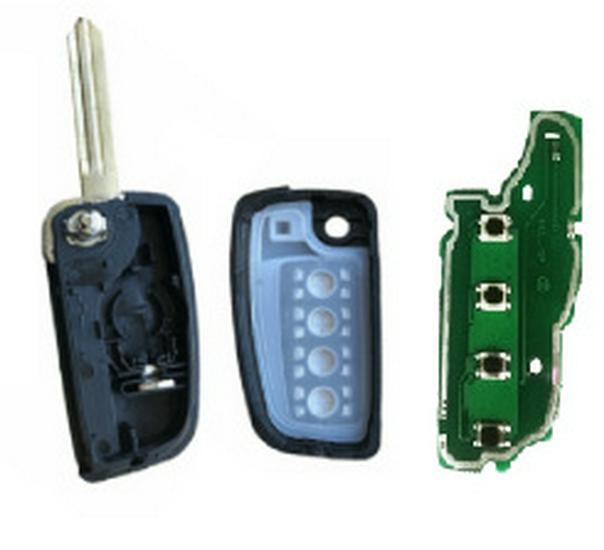 Compatible 433MHz Foldable Remote Key with 3+1 Buttons for NS Radio Wave Control.