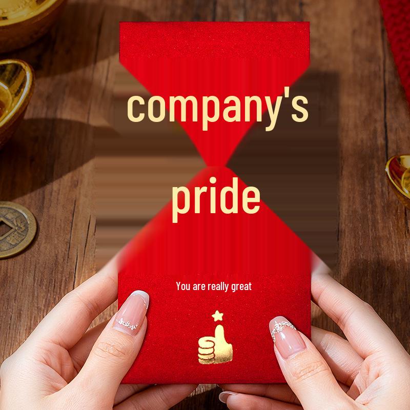 Auspicious Red Envelopes - Large Size with Fu Character for Company Awards Matte/Gold Glitter 6 pcs (Holds 3,000 Yuan)