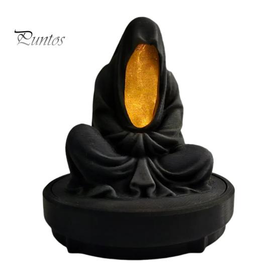 

Медитация Мертвый светодиодный подсвечник Таинственный Призрак Подсвечник для Хэллоуина Украшение домашнего рабочего стола чёрный