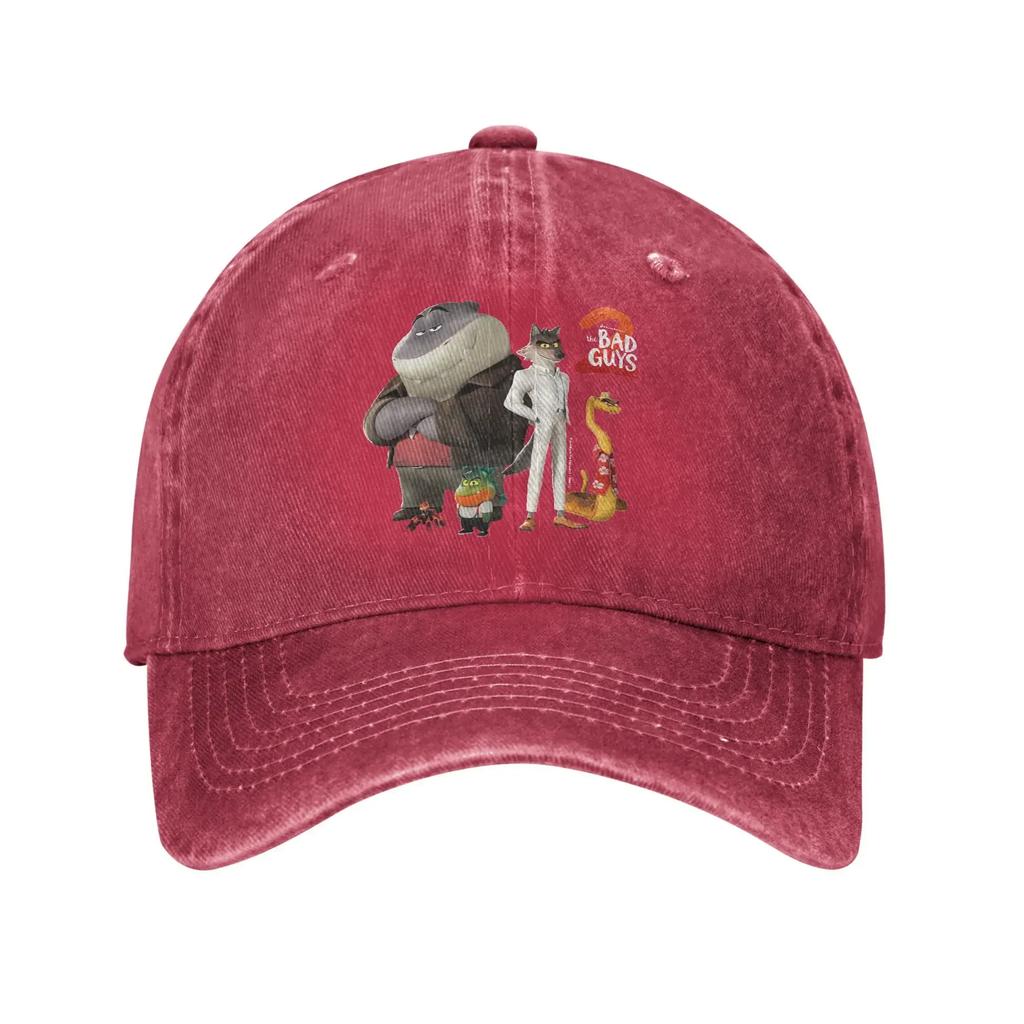 The Bad Guys Group Baseball Cap Classic Distressed Washed Movie Snapback Cap for Unisex Women Outdoor Running Golf Gift Hats