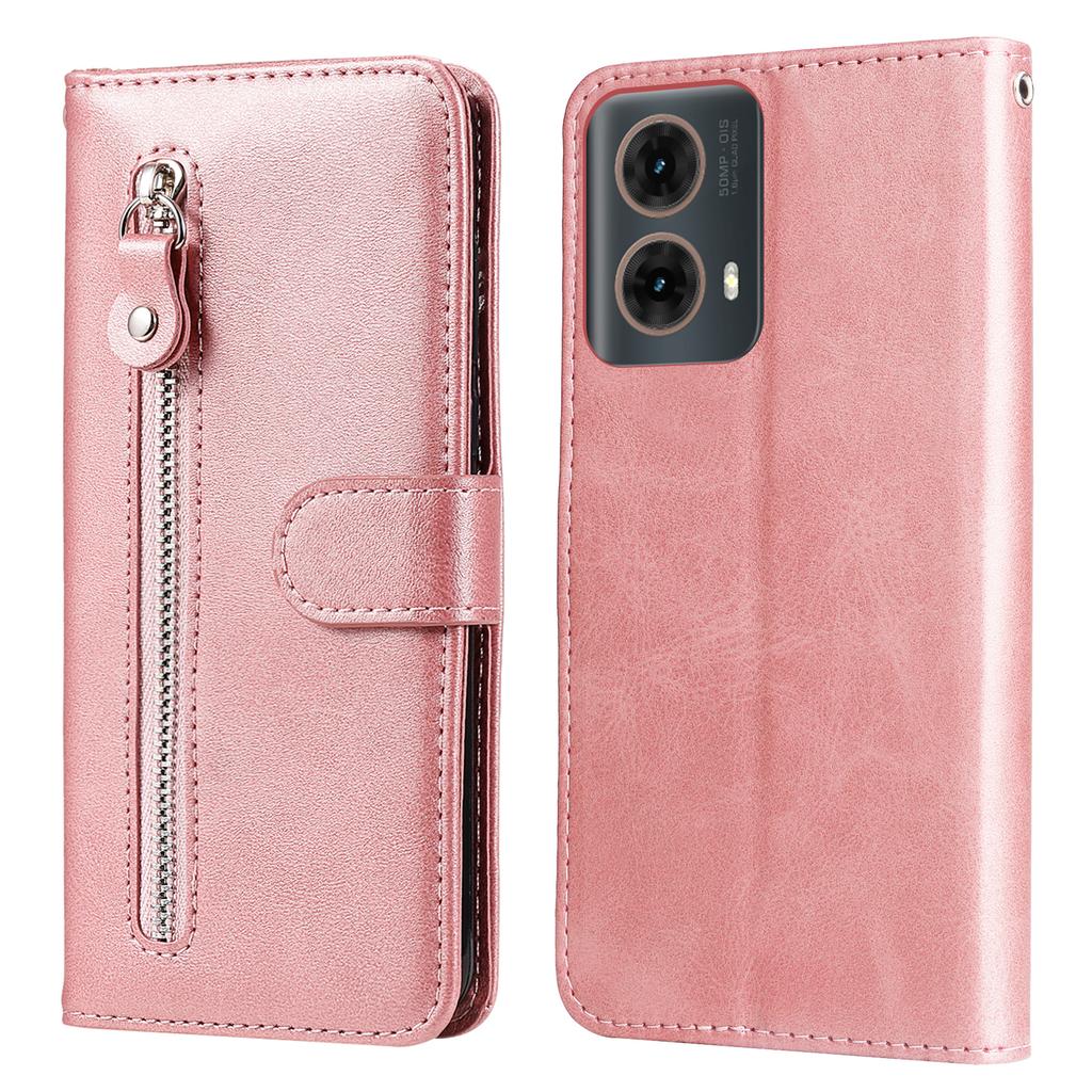 For Motorola Moto G85 5G/S50 Neo 5G Case Zipper Wallet Calf Texture PU Leather Phone Cover