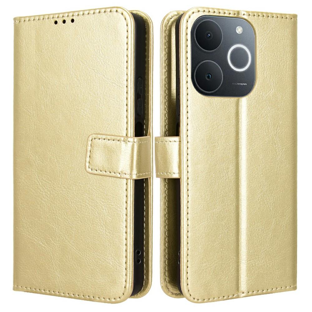 PU-Lederhülle für Realme Note 70T 4G/Narzo 80 Lite 4G/Realme C71 4G (Indien) Crazy Horse Textur Handyhülle mit Geldbörse und Trageriemen