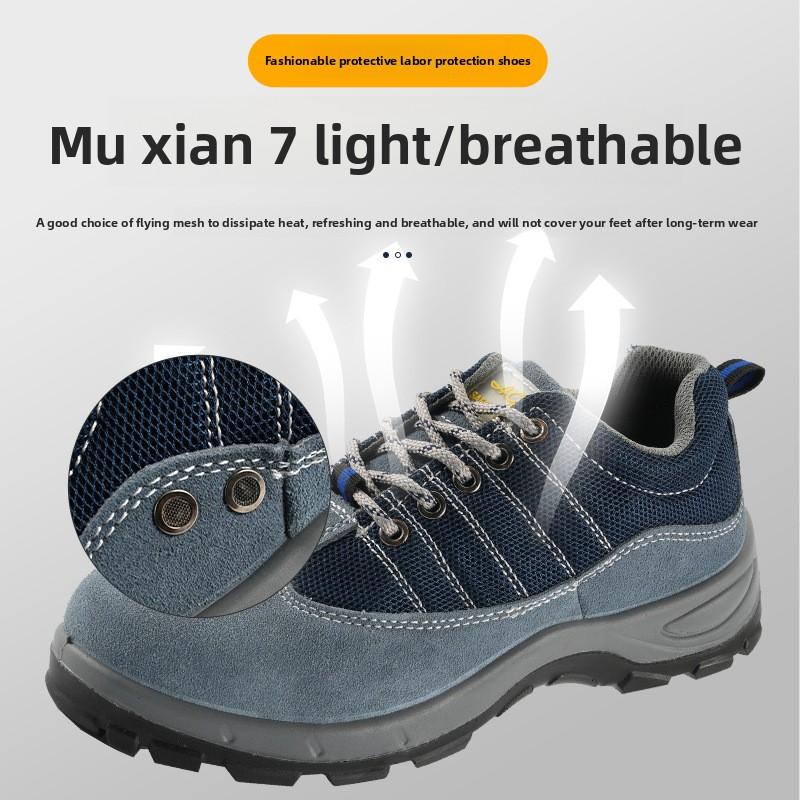 Men's Safety Shoes Insulated Safety Shoes Waterproof Breathe Puncture Resistant Slip-Resistant Steel Toe Sneakers Anti Smashing