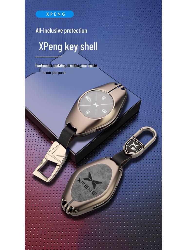 2022 Xpeng P7 Key Case: Full Coverage Metal Protective Shell for Personalized Modification