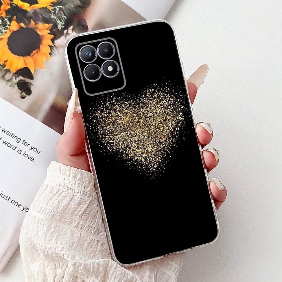 Clear Cover For Realme 8i Case RMX3151 Luxury Butterfly Love Flowers Cool Painted Phone Case For Realme Narzo 50 RMX3286 Cover