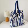 2022 Vintage Striped Knit Shoulder Tote - Large Capacity Fashion Bag for Women