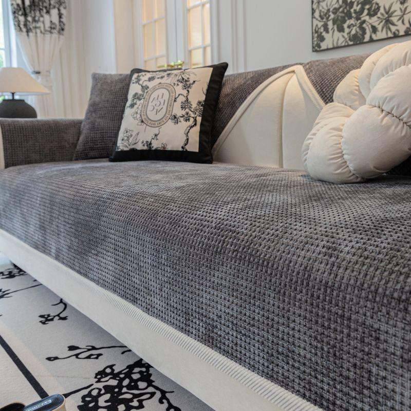 Sofakissen Vier Jahreszeiten Universal rutschfeste Kissen Einfache Moderne Waffel Chenille Universal Sofabezug Bezug Stoff