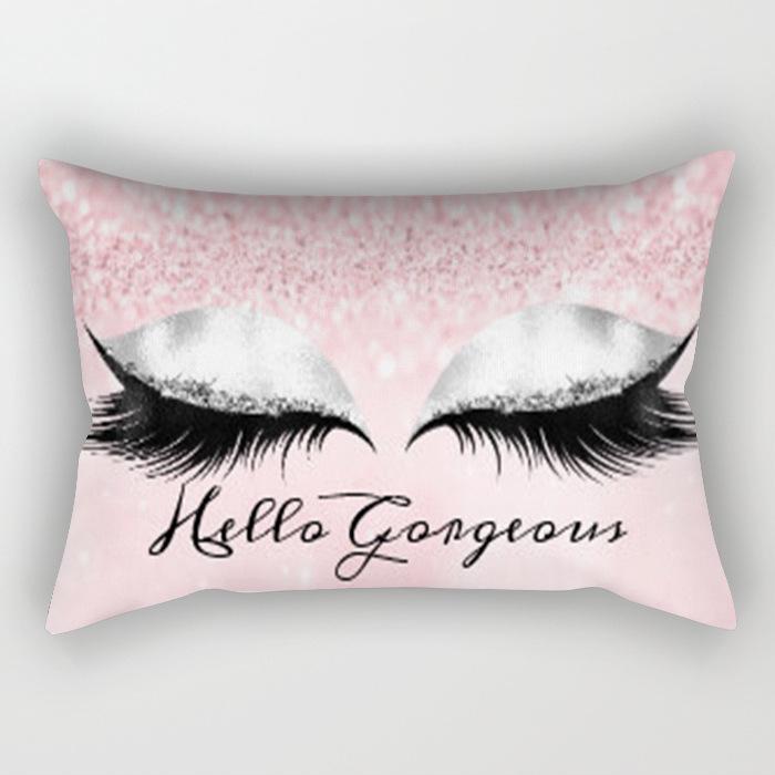 Eyelash Pillow Case European and American Fashion Sleep Waist Pillow Case Living Room Sofa Cushion Pillow Core