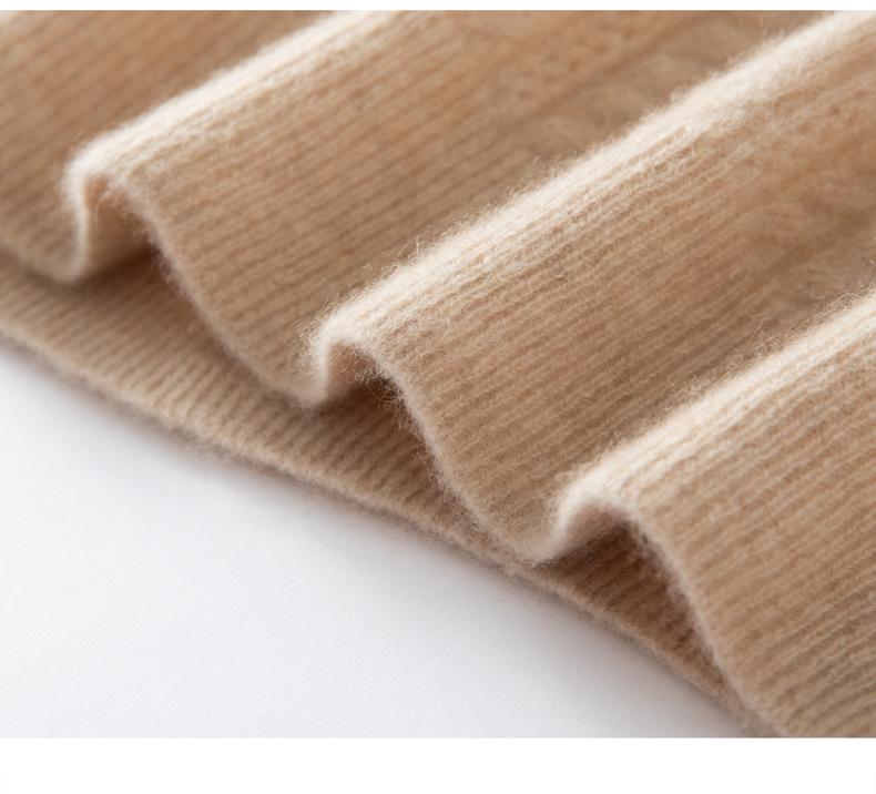 Women's Cable Knit Cashmere Sweater - Round Neck, Soft Pullover, Loose Fit, Perfect for Autumn & Winter.