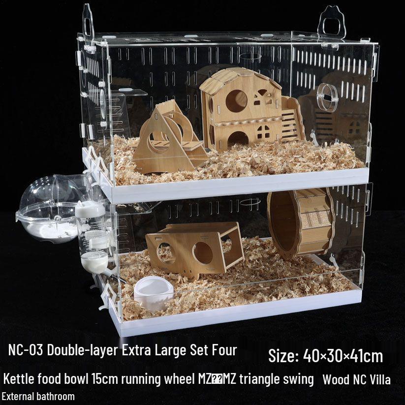 

Клітка для хом яка Golden Bear Двошаровий акриловий розкішний вілла-набір