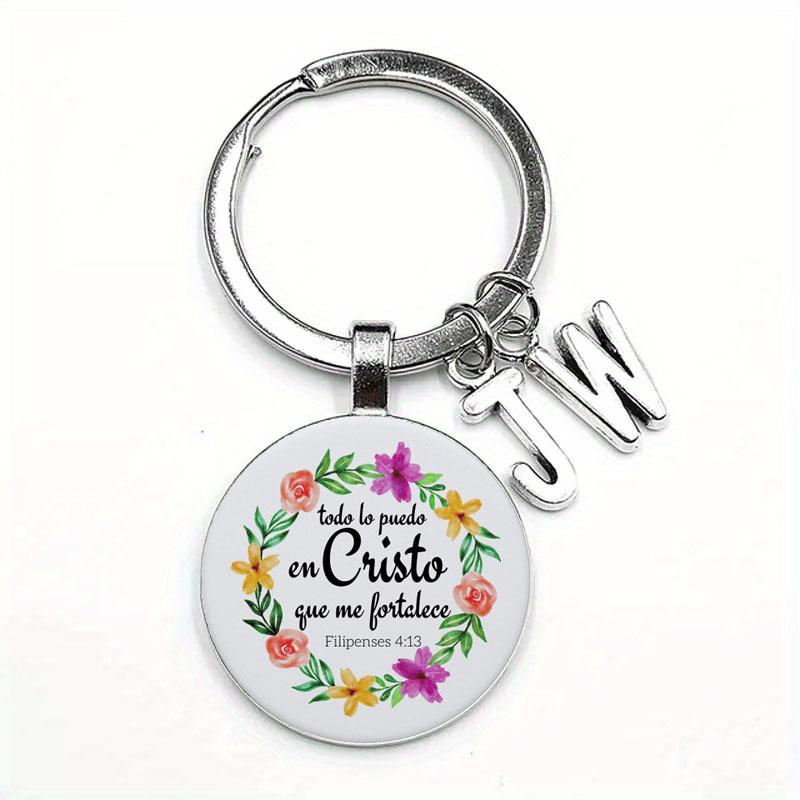 JW Alphabet He Will JWORG Time Gemstone Keychain JW Keyring Jesus Keychain