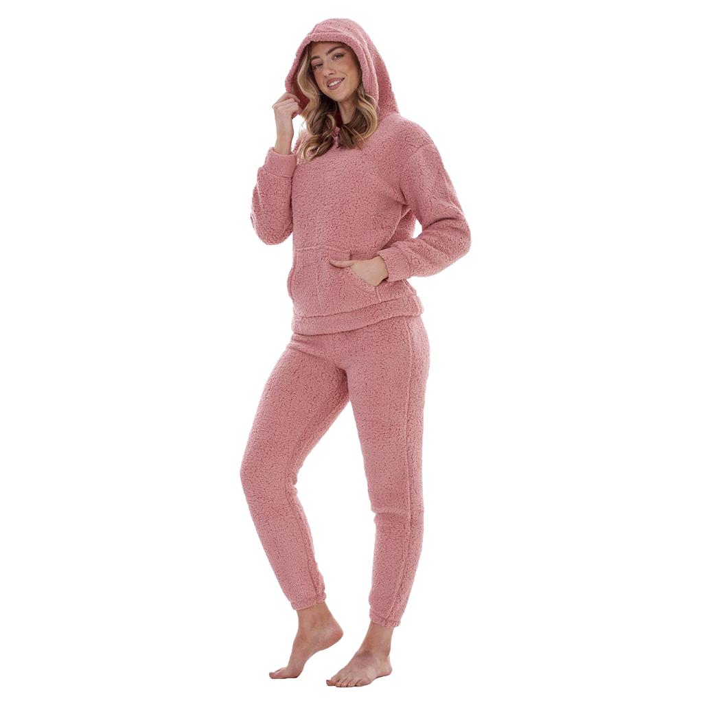 Keanu Womens/Ladies Borg Long Pyjama Set