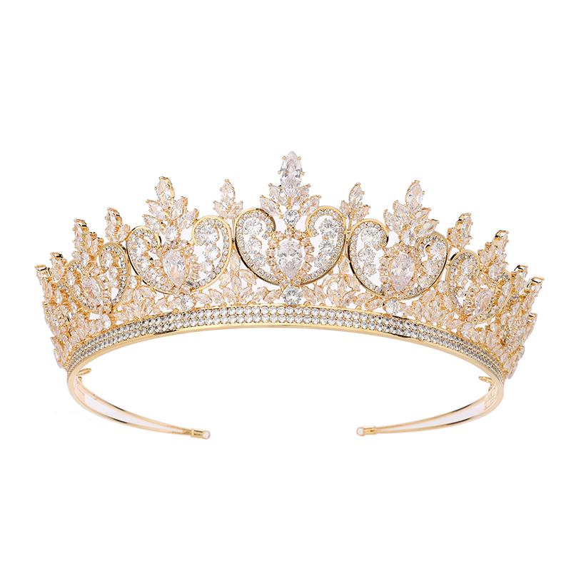 Women Wedding Hair Accessories Hair Comb Bridal Headpieces Pageant Crown Cubic Zircon Tiaras for Bride BC6666
