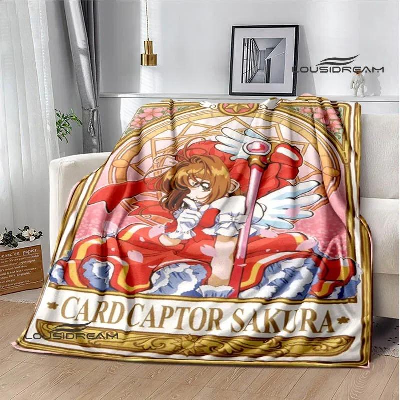 Card Captor Sakura Cartoon Printed Blankets Flannel Soft Cozy Blankets Sofa Bed Blanket Travel Blanket Bedding Birthday Gift