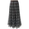 Women's Plaid Mesh A-line Long Skirt