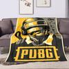 PUBG Themed Soldier Illustration Blanket Patterned flannel blanket perfect for the bedroom living room, sofa, or a little nap