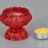 Elegant Glass Lamp Stand With Traditional Eight Favorable Pattern For Worship And Home Display