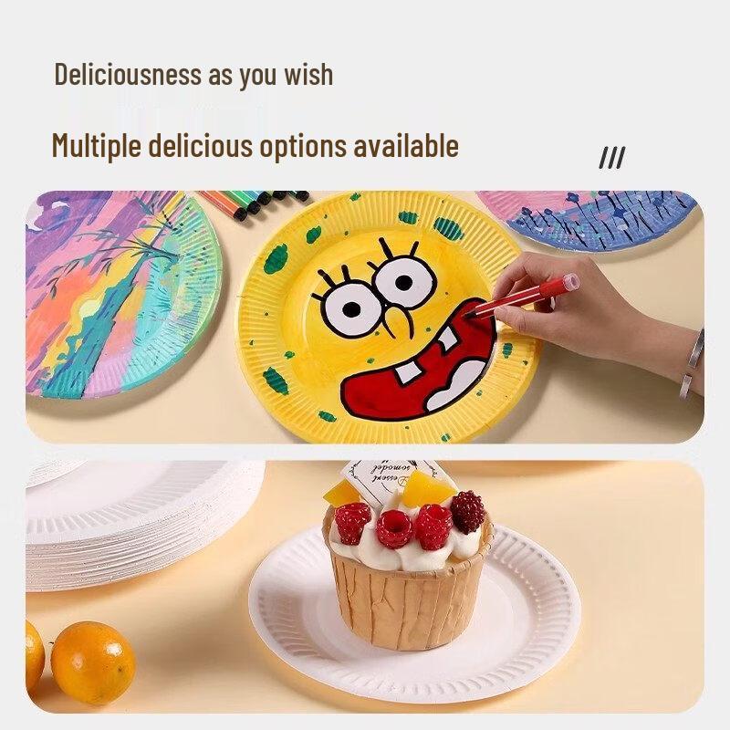 ZISIZ Disposable Food-Grade Paper Plates
