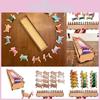 Entzückendes Holztiere-Garnrollen-Display-Set Mit Verspieltem Katzen-Design Für Wohnaccessoires