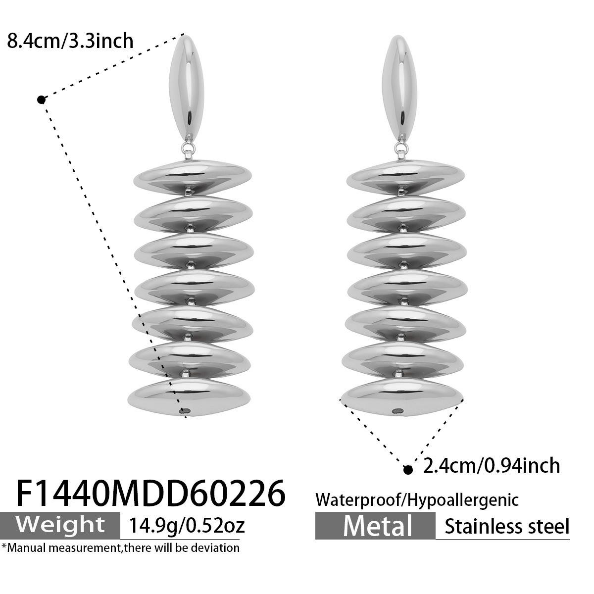 

European-American Handmade Water Drop Stud Earrings: Long, Irregular, Cold Aesthetic Fashion for Women