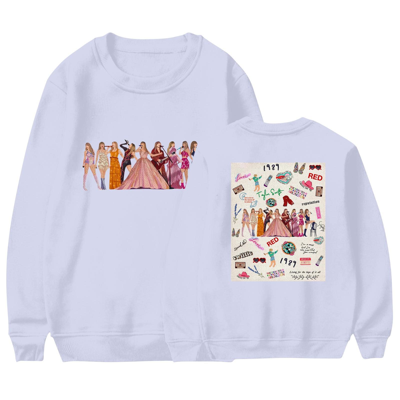 

Women s Fashion Daily Versatile Casual Crewneck Sweatshirts Daily Long Sleeve Patchwork Top Sweatshirts M білий