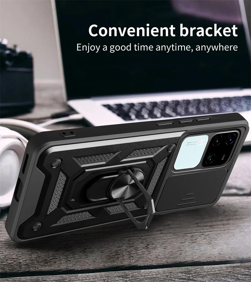 Armor Slide Camera Funda For Vivo V30 Pro 5G Case Magnetic Ring Stand Cover For Vivo V30E V 30 E VivoV30 V30Pro 5G Protect Coque