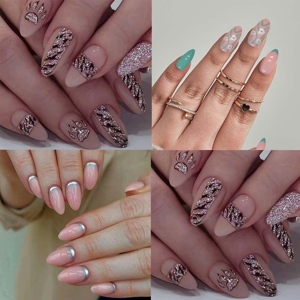 

Sweet Cool Claw False Nails Long Almond Nail Tips Manicure Fake Nials Women W1089
