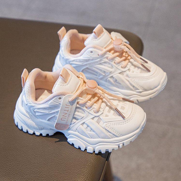 Kids Chunky Sneakers Spring Summer Boys Girls Breathable Comfortable Casual Running Shoes Lightweight Athletic Trainers 26 розовый