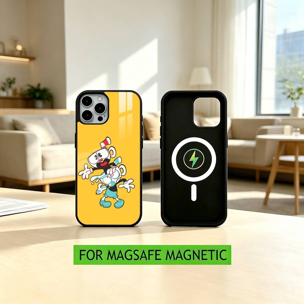 P-Beliebtes C-Cuphead Spiel Handyhülle Für iPhone17,16,15,14,13,12,11 Plus,Pro Magnetisch Für Magsafe Kabelloses Laden