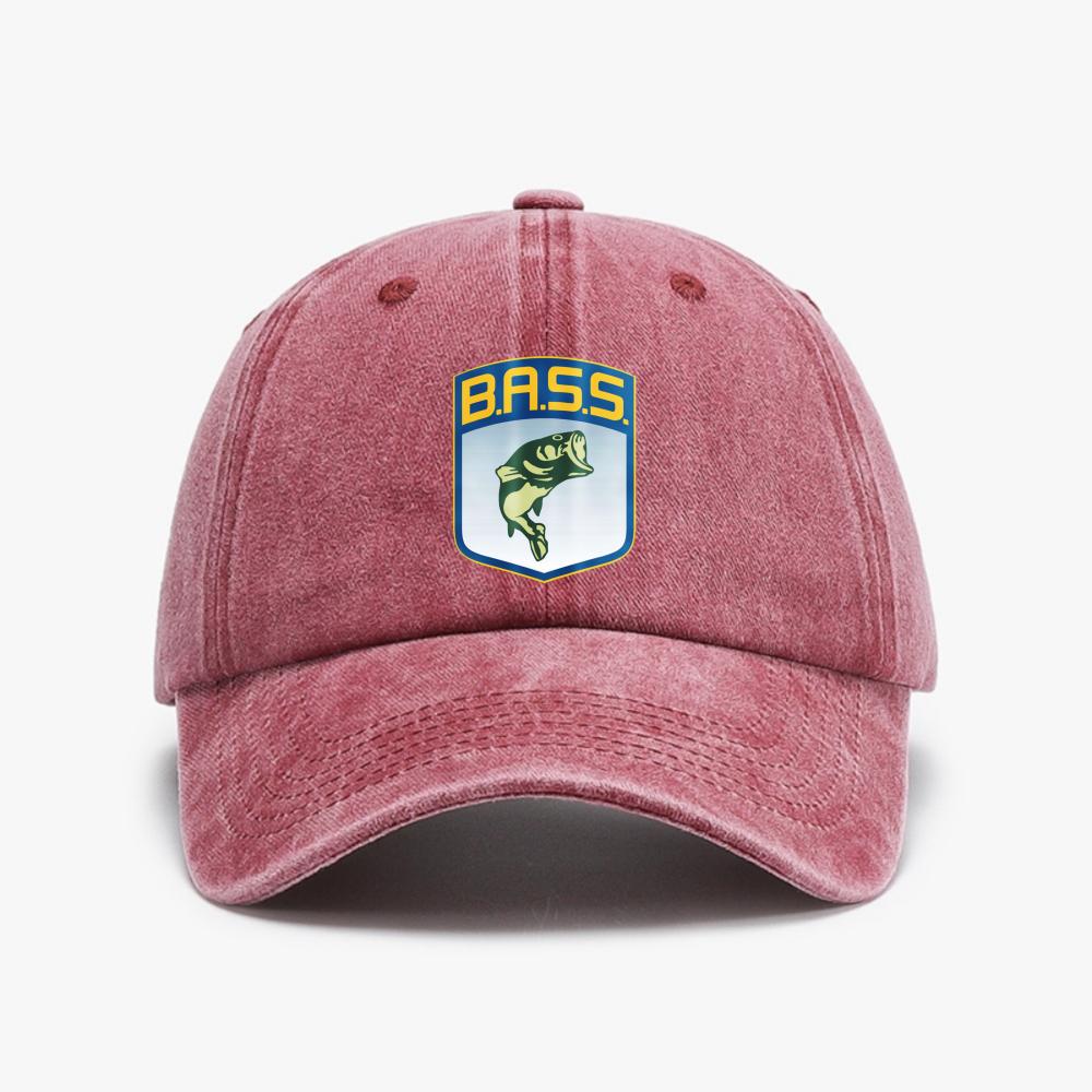 Bassfischen Distressed Gewaschene Baseballkappe Mode Cowboyhut Retro-Stil Lässig Weich Verstellbar Papa Hüte