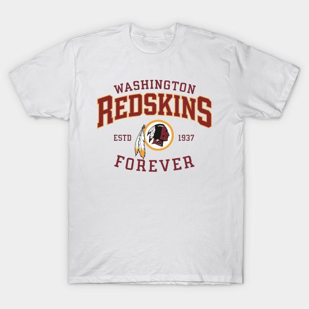 

Men Black Print T-shirt Washington Redskins 1937 Forever No-Cut Transfer Paper Print Cotton Tshirt S білий