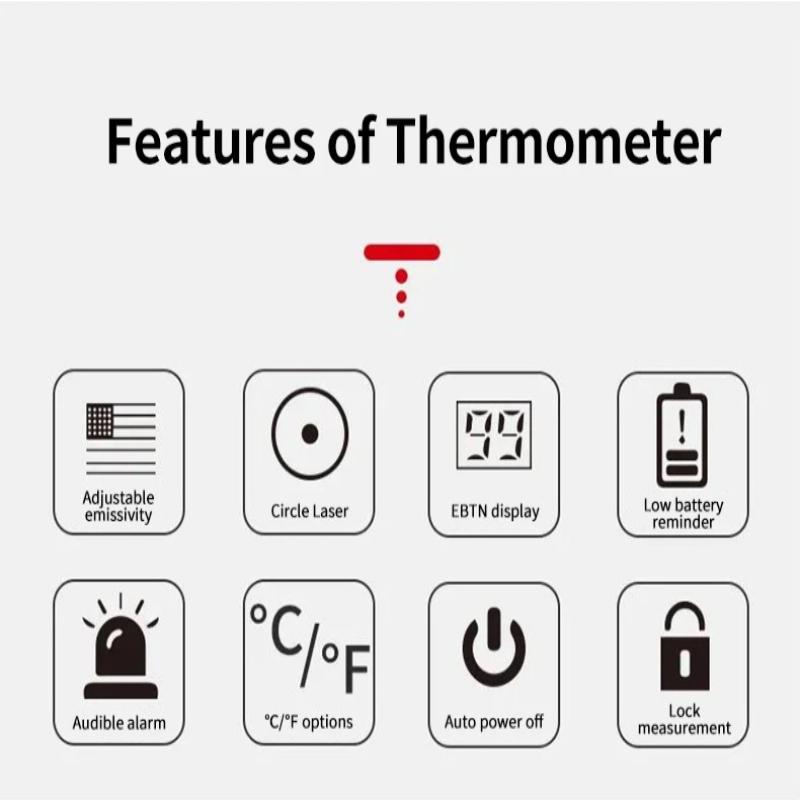 Portable Infrared Thermometer UT306S UT306C Non-contact Laser Digital Temperature Meter Temperature Gun Tester -50-500°C Rapid Temperature Measurement